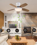 Ceiling Fan with Light 2200 Lumens 3 Color Temperature Flush Mount Indoor in a modern living room with light wood blades.