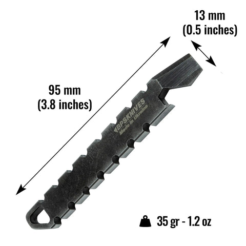 Tactical EDC Pry Bar For Survival And Everyday Carry Three Point Eight Inch Multitool With Non Slip Handle Full Tang Carbon Steel 1066