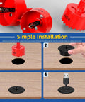 Slick Two Inch Desk Cable Grommets With Rapid Hole Saw And Fifteen Nylon Strap Ties For No Brainer Wire Routing And Tight Cord Setup On Your Modern Office Or Home Desktop Pack Of Ten installation steps with hole saw and grommet.