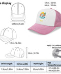 Size chart and image of Pink Lightweight Mens Beach Cap With Adjustable Buckle Distressed Washed Low Profile Baseball Hat