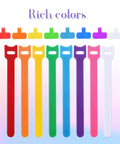Colorful reusable fastening ties from 48 Piece Cable Labels And Ties Cord Organizer Kit for home office electronics.