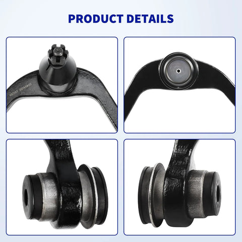 LCWRGS 12pc front suspension kit: black front control arm with ball joint and bushings (multiple views).