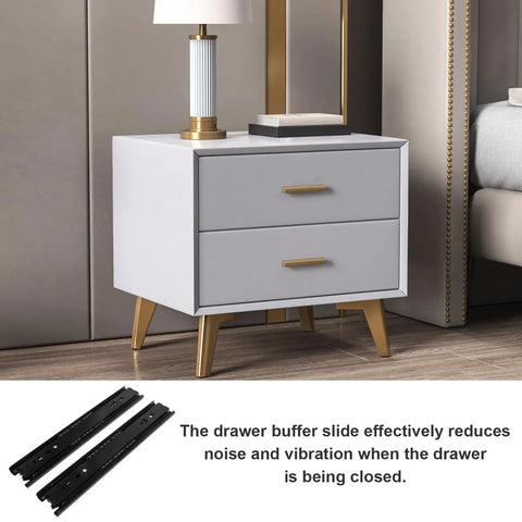 Heavy Duty Stainless Steel Drawer Slides For Cabinets And Furniture, Side Mount, Butter Smooth Glide, 2 Pack, Black Finish