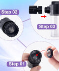 Assembly steps of the stainless steel hose screen filter washers inlet with strainer fittings kit for three quarter inch garden hose.