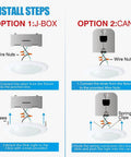 Installation diagram for 6-Inch Dimmable LED Flush Mount Disc Lights With 1000 Lumens Dope Brightness, 5000K Daylight