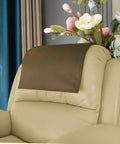 Non Slip Velvet Recliner Chair Cover With Headrest Protector Cozy Velour Slipcover For Sofa Theater Seats And Home Office Chairs 17x27 Inches Brown Premium on cream chair