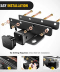 Installation components for 2 Inch Rear Hitch Receiver Kit For 2007 To 2018 Jeep Wrangler JK 4 Door And Unlimited With 4 Pin Wiring Harness