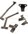 Antique Bronze Folding Lid Stay Hinges 2 Pack Left Side Lift Up For Furniture Cabinets Jewelry Boxes Display, close-up view