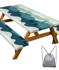 Waterproof Windproof Picnic Table Cover With Bench Covers 3 Piece Set For Standard 6 Foot Rectangular Tables And Benches
