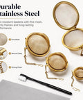 Slick All In One Jewelry Cleaning Kit Featuring Three Stainless Steel Ultrasonic Baskets, fine mesh and secure clasps.