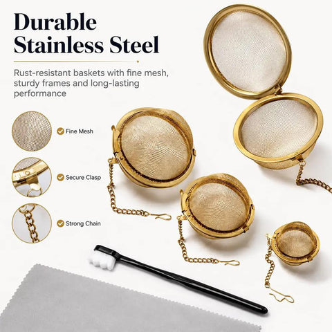 Slick All In One Jewelry Cleaning Kit Featuring Three Stainless Steel Ultrasonic Baskets, fine mesh and secure clasps.