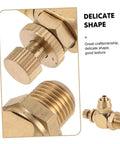 Adjustable NPT Pneumatic Valve With Brass Flow Control for Auto Doors and Vehicle Air Systems, One Quarter Inch Male Thread to 8mm Push In Tube Fitting, Easy Install, Pro Grade Air Regulator for Automotive Pumps close-up brass threaded fitting
