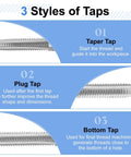 Top Shelf Three Piece Metric Hand Tap Set For M4.5 X 0.75 Threads High Speed Steel Taper Plug Bottom Tap Styles