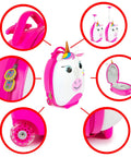 Tiny Trekker Kids Carry On Luggage With Underseat Compliance Airline Approved, Lightweight 3.3 Lbs, 17 Litre Wheeled Unicorn design