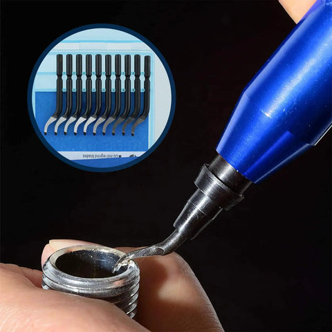 Beefed Up Deburring Blades Set 45 Degree Burr Remover Hand Tool For Holes Up To 1.5mm High Speed Steel 42mm Shaft 3mm Diameter