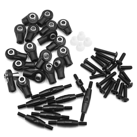 Traxxas 1 To 10 Scale RC Aluminum Alloy Tie Rods And Suspension Linkage Rods Upgrade Kit For 4Tec 2.0 Black CNC Machined Aluminum