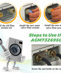 Four Pack Washing Machine Water Filter Screens Inline Inlet Valve Screen Replacement for most washers installation steps
