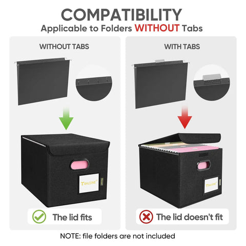 Collapsible File Organizer Box With Lid Featuring Slick Glide Rails For Letter Size Documents Made From Sturdy Polyester To Keep Your Desk Files Nifty And Totally Legit Neat