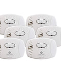Front view of 6 Battery Operated Carbon Monoxide Alarm 6 Pack With Advanced Electrochemical Sensor For Real Time CO Monitoring