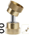 All Brass 360 Degree Swivel Garden Hose Adapter Dual Rotation Female To Female Connector With Extra Washers, Heavy Duty, Leak Proof, Weatherproof Hose Fitting For Outdoor Use brass hose adapter with two washers