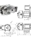 Beefy 130mm CNC Router Table Rotary 4th Axis Kit With 3 Jaw Chuck 4 To 1 Reducing Ratio Nema 34 Stepper Motor for milling