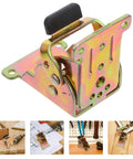 Close-up of 4 Pack Self Locking Folding Hinges For Tables And Cabinets Heavy Duty Iron Hardware In Golden Color showing intricate details