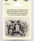 Grab This 12-Pack Of Pro Grade 1/4 Inch 28 Unf Stainless Zerk Grease Nipples For Your American Ride With A Leak Free Seal That Keeps Your Chassis Smooth And Fully Lubed For The Long Haul. Stainless steel 1/4-28 UNF zerk grease fittings kit, straight and angled