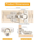 Set Of 2 Frameless Inset Cabinet Hinges With Soft Close Concealed European Style Clip On Mount For Frameless Cabinets Flush Door Look Fifty Percent Faster Install No Fuss Upgrade For Your Kitchen Or Bath. 35mm cup depth 11.5mm
