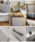 Custom Size Wooden Radiator Shelf Cover Wall Mounted Hidden Storage Panel With Heavy Duty Steel Brackets For Bedroom Office Garage Kicking Clutter To The Curb While Saving Space Like A Boss Straight Up Durable - Various installation angles and colors.