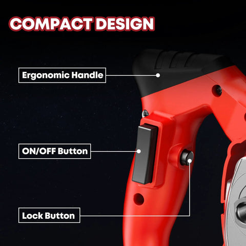 Close-up of ergonomic handle with buttons on Heavy Duty 2300W 110V Handheld Electric Cement Mixer With Six Adjustable Speeds