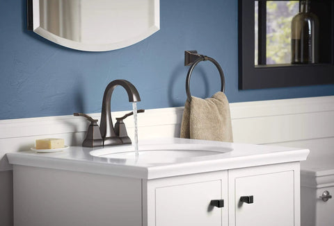 Ridgeport Centerset Lav Faucet For Bathroom Sink With Easy Install Durable Chrome Finish Two-Handle Operation 4 Inch Centerset