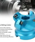 4 Flute Face Milling Cutter Head For CNC Lathe Machines Aluminum Alloy Body blue tool next to CNC lathe