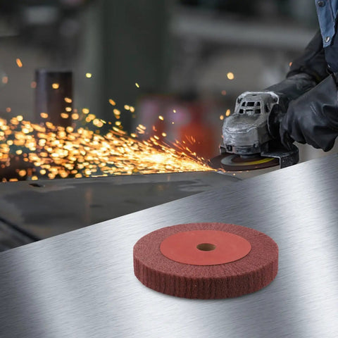 Six Inch Non Woven Nylon Flap Wheel Disc 320 Grit Be Beefy Buffing Tool For Metal Polishing and Grinding