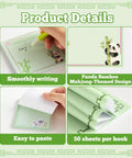 Majiang Themed Gift Set With Panda Bamboo Sticky Notes And Pens showing panda design and writing features in white-green chinoserie