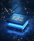 Close-up of a 16GB local storage chip used in Battery Powered Video Doorbell 2E With 2K Live View, Wide Dynamic Range, 4:3 Color Image For A Crisp Head To Toe Look, And 120 Day Front Door Security With Low Power Wireless HomeBase.