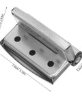 Heavy Duty Stainless Steel Toilet Partition Hinges With Spring Return And Silent Close Installation Hardware dimensions shown