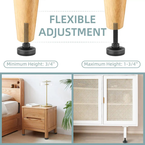 Heavy Duty 8 Pack 3/8-16 Threaded Furniture Levelers With Adjustable Feet for Table Desk Chair Sofa Cabinet and Workbench Supports