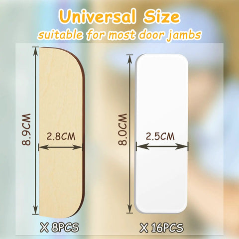 8 Pack Wooden Hinge Repair Plates With Double Sided Tape For Cabinet Doors And Kitchen Cabinets, size shown in cm.