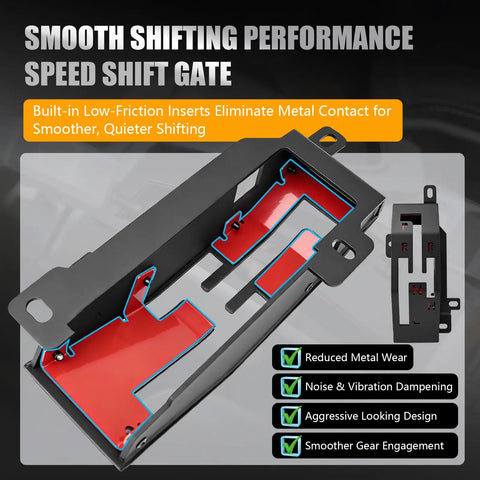 Heavy Duty Quick Shifter Gate for UTV Gear Shifter Upgrade Can Am Maverick X3 and X3 Max Turbo R with low-friction inserts