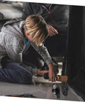 Child assembling furniture using Dead Simple Sectional Sofa Connectors Pin Style Furniture Buckles for modular couch.