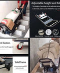 This Electric Stair Climbing Hand Truck Cart Is A Total Beast For Moving Heavy Gear. It Features Flexi Wheels and Shock Absorption for stair navigation.