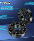 2 Piece 1.5 Inch Wheel Spacers For Chevy GMC 6x139.7mm 6x5.5 Bolt Pattern 78.1mm Center Bore M14x1.5 Threads 14x1.5 Studs 2 Pack Adapters