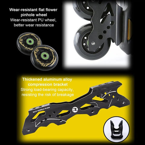 Men Inline Skates With Light Up Four Wheels feature aluminum bracket and wear-resistant PU wheels