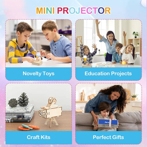 STEM Science Kits For Kids Ages 8 To 13, Five-Pack 3D Wooden Puzzle Builds, DIY Educational Building Toys For Boys And Girls, Fun Engaging Projects And Hands-On Learning, Brain-Boosting, Perfect Birthday Gift Idea, mini projector play scenes