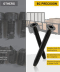 Self Tapping Trailer Deck Screws 1/4-20 x 2 1/2 Flat Head Type F Thread Cutting shown with black phosphate finish
