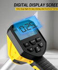 Digital Measuring Wheel With 12.5 Inch Wheel, Pro Grade Precision, Switchable Feet And Meters On Digital Display, Folding Roller With Storage Bag For Quick Distance Readings At Worksites And DIY Projects close-up of digital display and control buttons