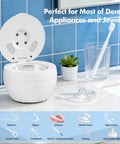 Open 48kHz Ultrasonic Retainer Cleaner For Dentures Mouth Guards Braces Aligners Toothbrushes And Jewelry 200ML Capacity White