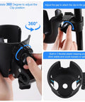 Universal Adjustable Golf Cart Cup Holder And Phone Mount Fits Ezgo Club Car Yamaha Models, showing 360-degree rotation feature.