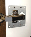 Four Pack Heavy Duty Stainless Steel Hinge Repair Plates With Matching Screws Fix Wobbly Cabinet Doors For Wood Furniture Shelves Quick Install No Sweat Built Tough Real Deal Quality mounted on cabinet door.