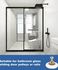 Bathroom with shower enclosure showing 4 Pack 19mm Shower Door Rollers With M4 Screws, Stainless Steel Sliding Door Runners